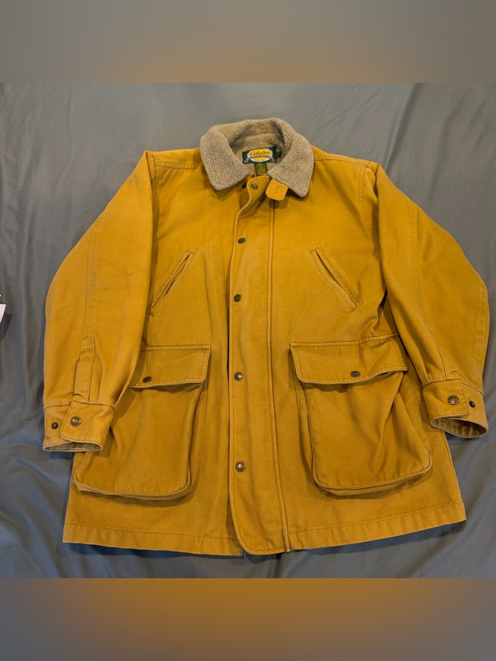 Cabela's Jacket Men M Tan Sherpa Lined Barn Chore Coat Zip Outdoor Canvas